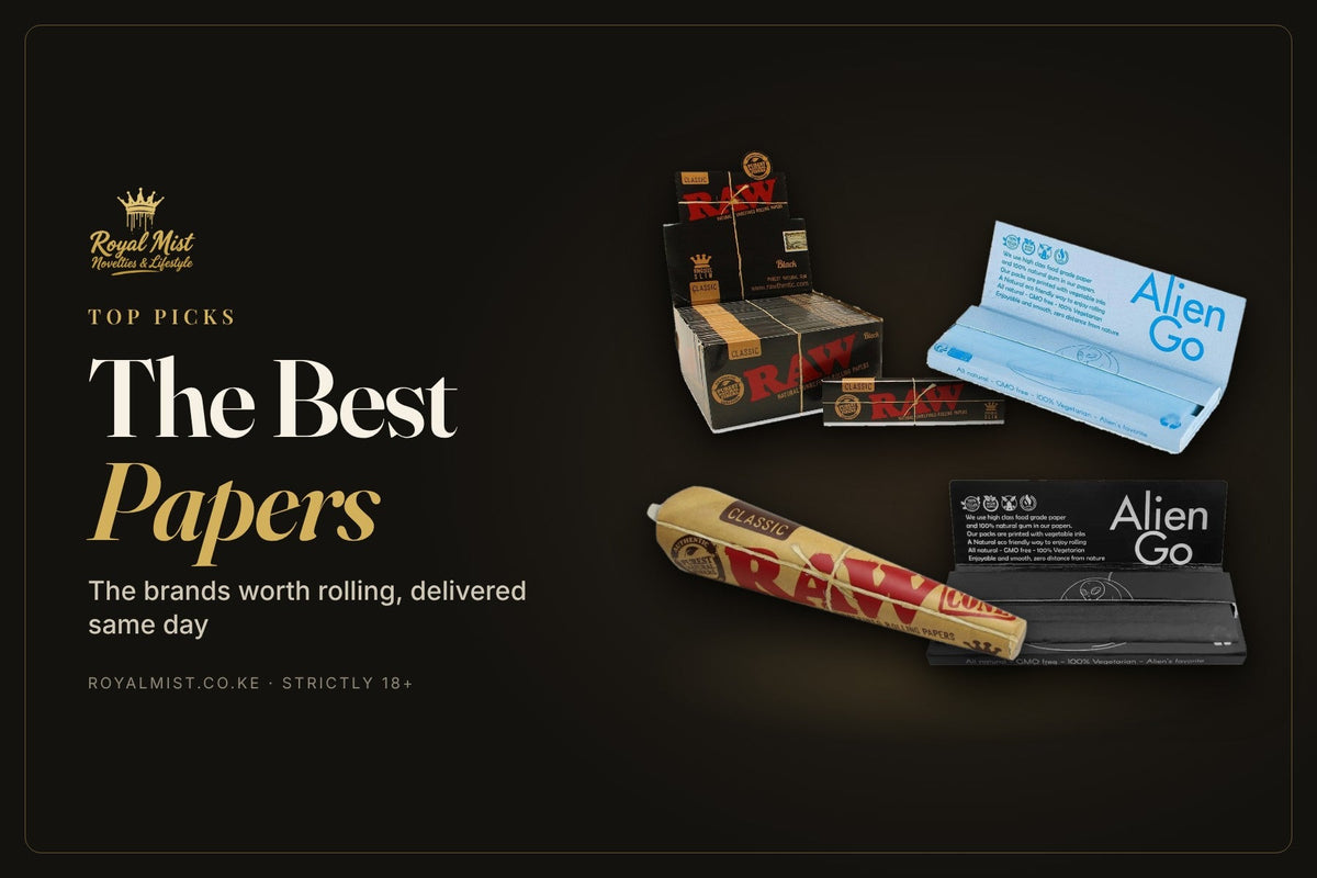 Best rolling papers in Nairobi: RAW Black, RAW cones and Alien Go by Royal Mist