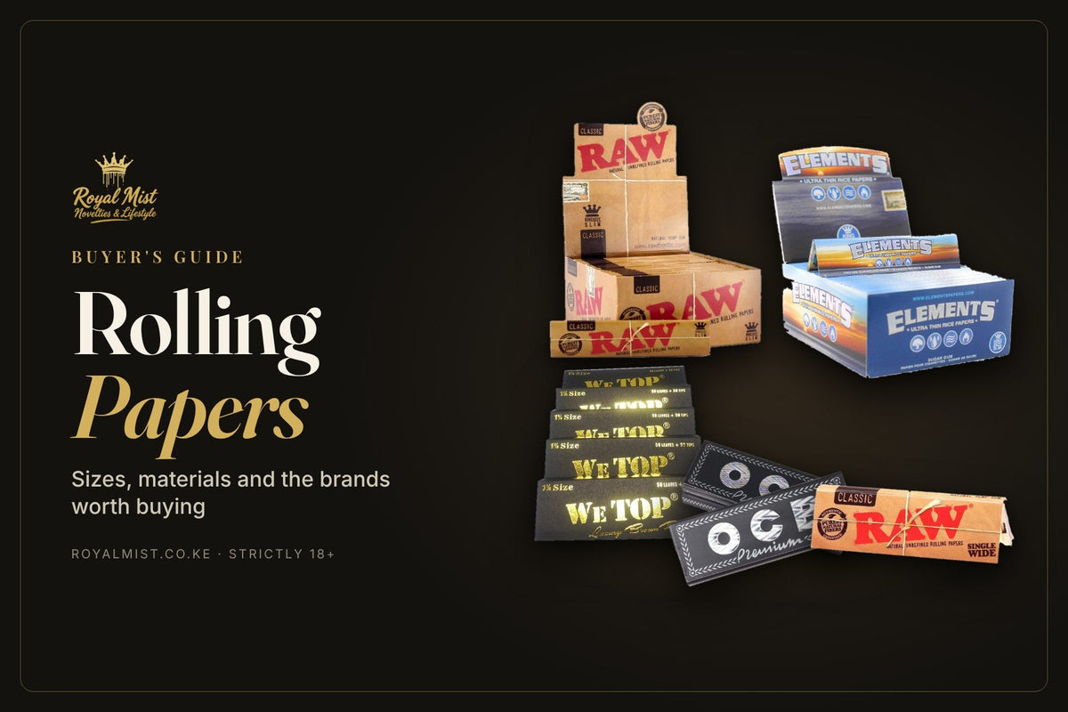 Rolling papers guide by Royal Mist Nairobi: RAW, Elements, WeTop and OCB