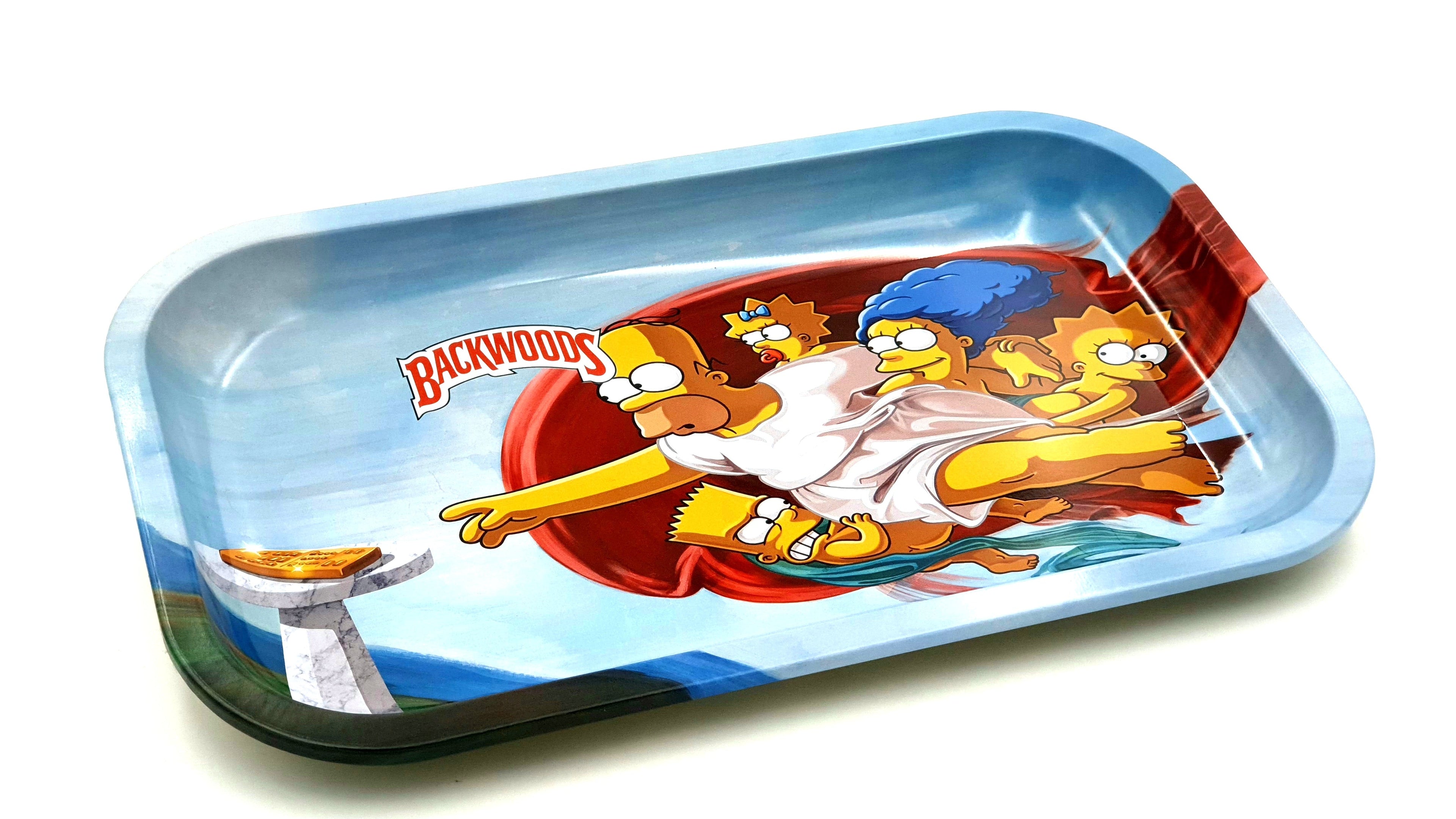 Simpsons Backwoods Design Large Metal Rolling Tray - Royal Mist Nairobi