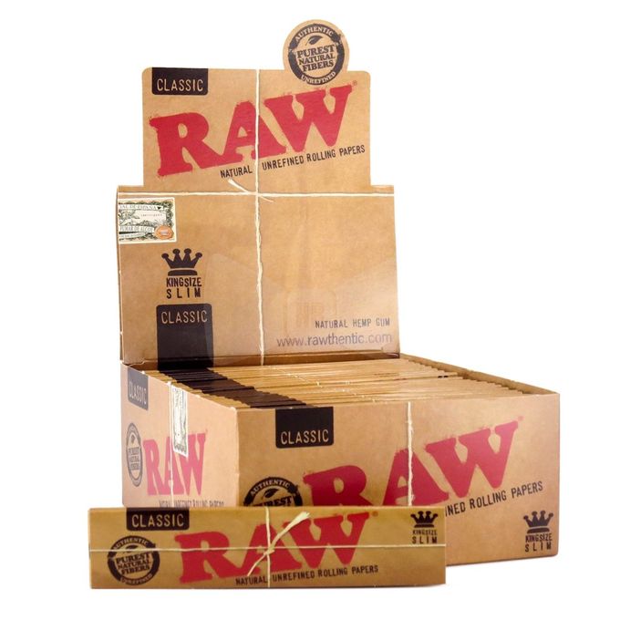 RAW Classic King Size Slim Rolling Papers Full Box — Buy in Nairobi Kenya | Royal Mist Dispatch Co.