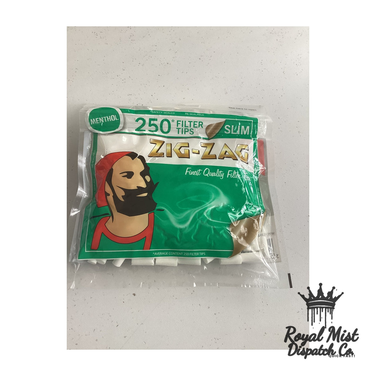 Zig-Zag Slim Menthol Filter Tips 250 per Bag — Buy in Nairobi | Royal Mist