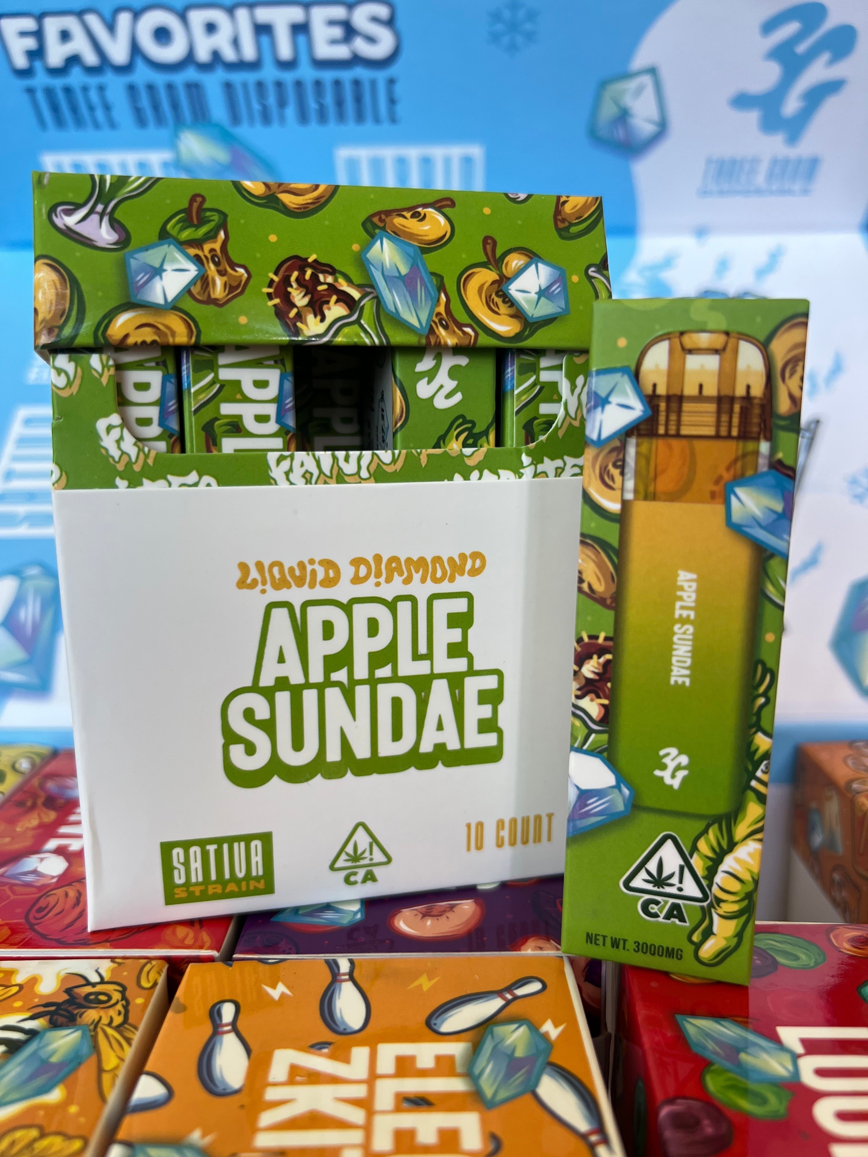 3G Favorites Apple Sundae STVA 3000mg Liquid Diamonds Disposable Vape - Royal Mist Nairobi
