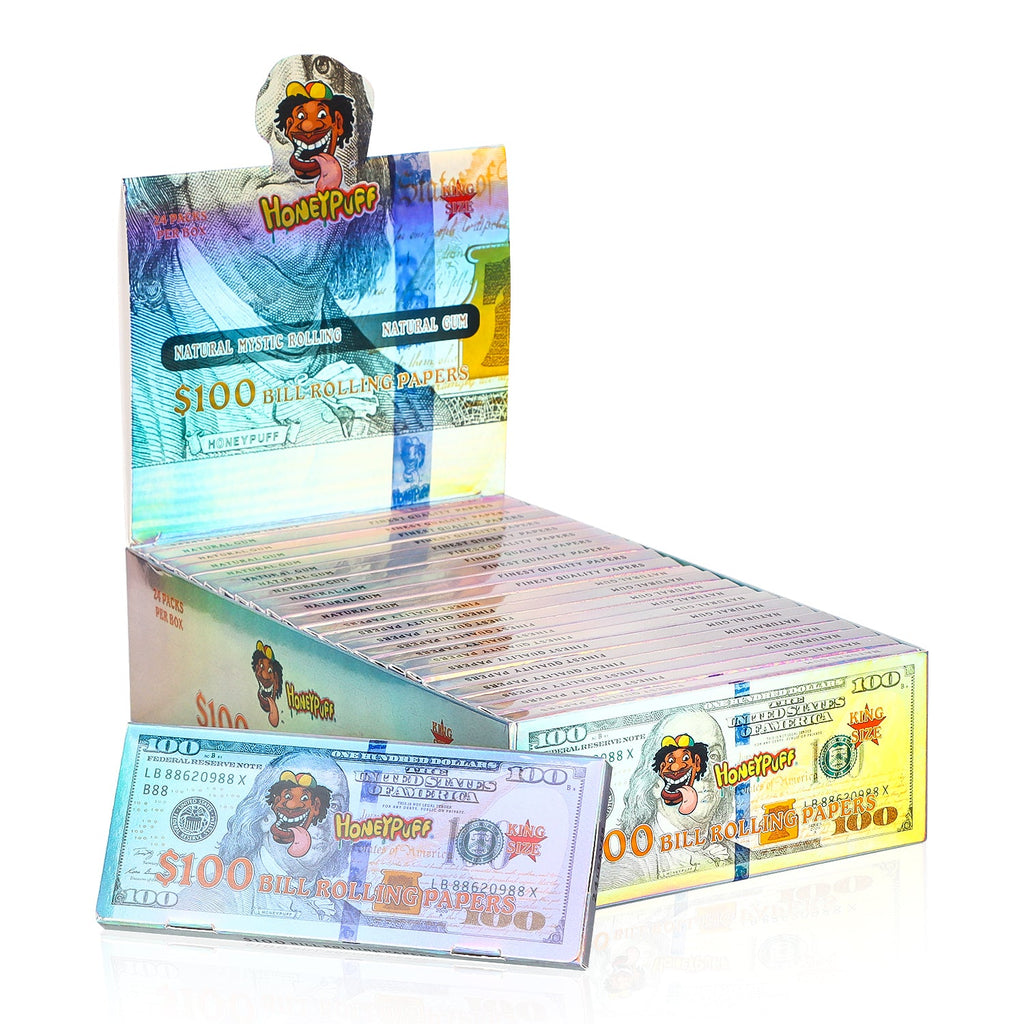 HoneyPuff $100 Dollar Bill King Size Rolling Papers Box Display — Buy in Nairobi Kenya | Royal Mist