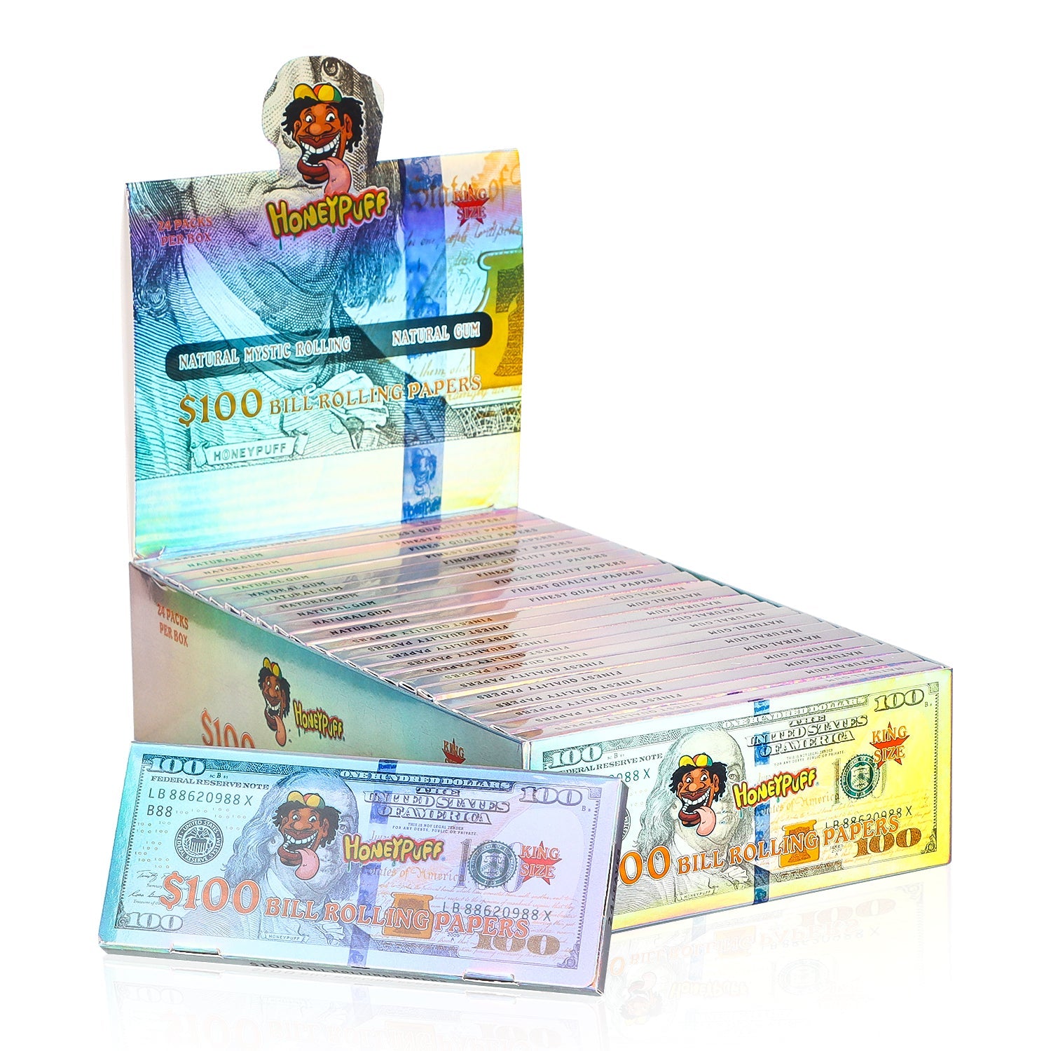 HoneyPuff $100 Dollar Bill King Size Rolling Papers Box Display — Buy in Nairobi Kenya | Royal Mist