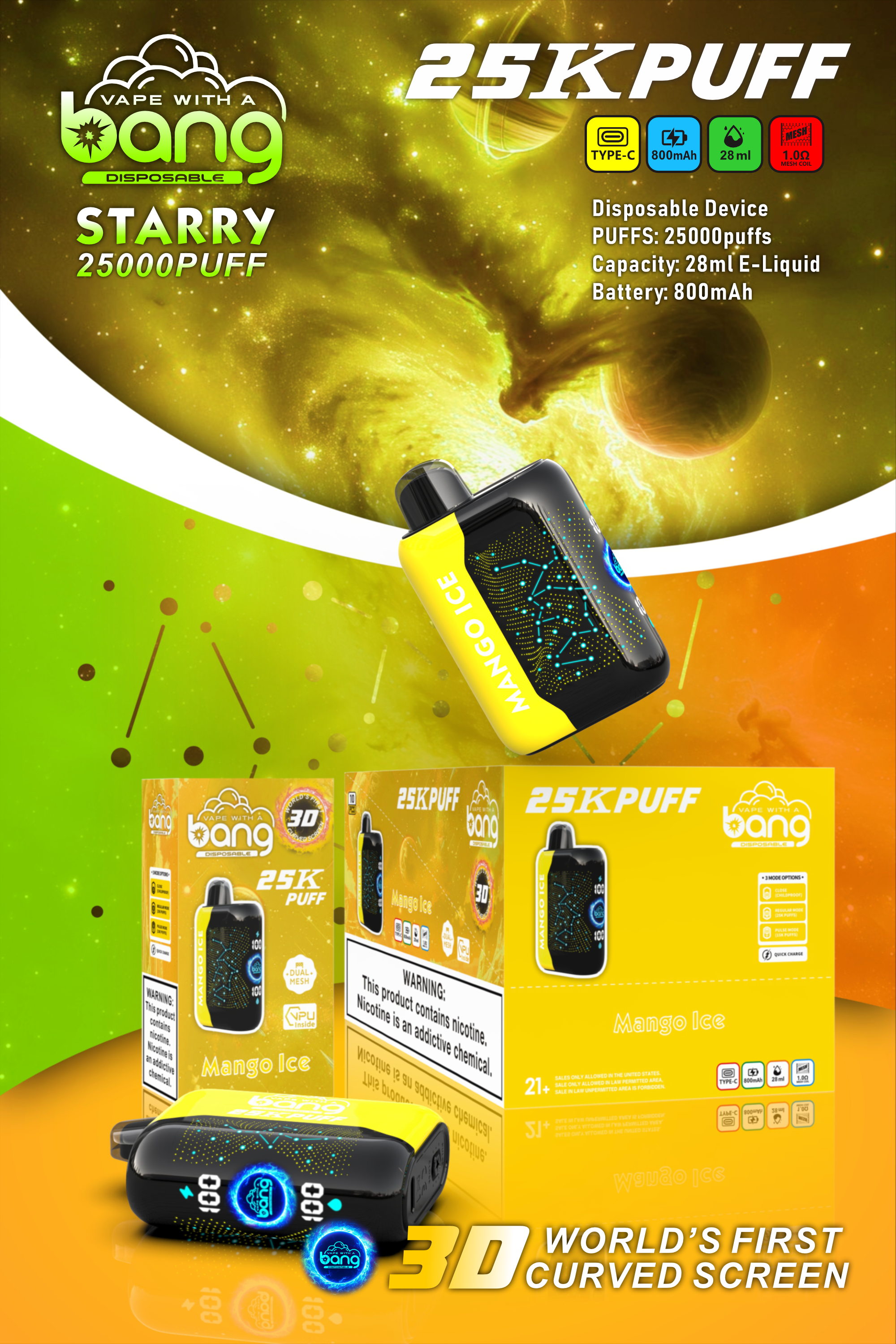 Bang Starry Galaxy 25000 – Mango Ice