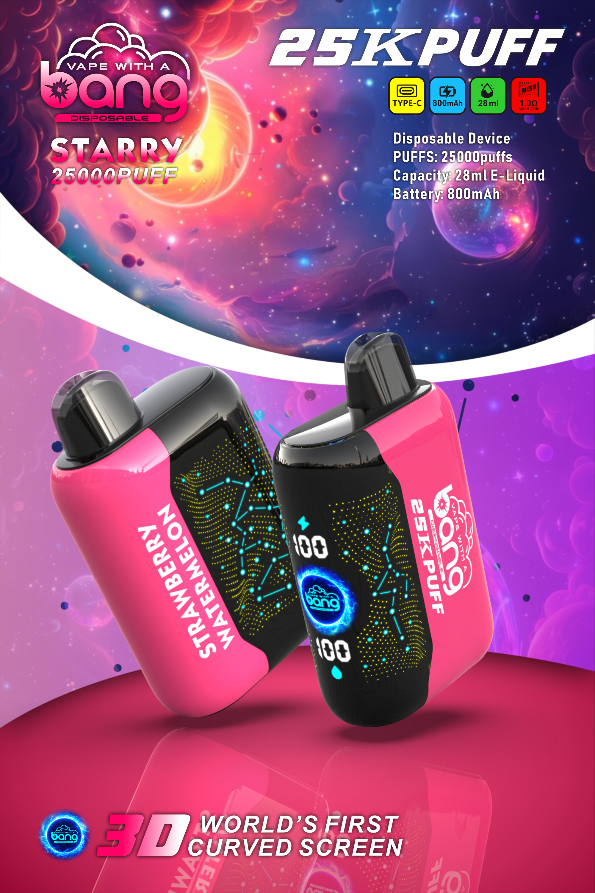 Bang Starry Galaxy 25000 – Strawberry Watermelon
