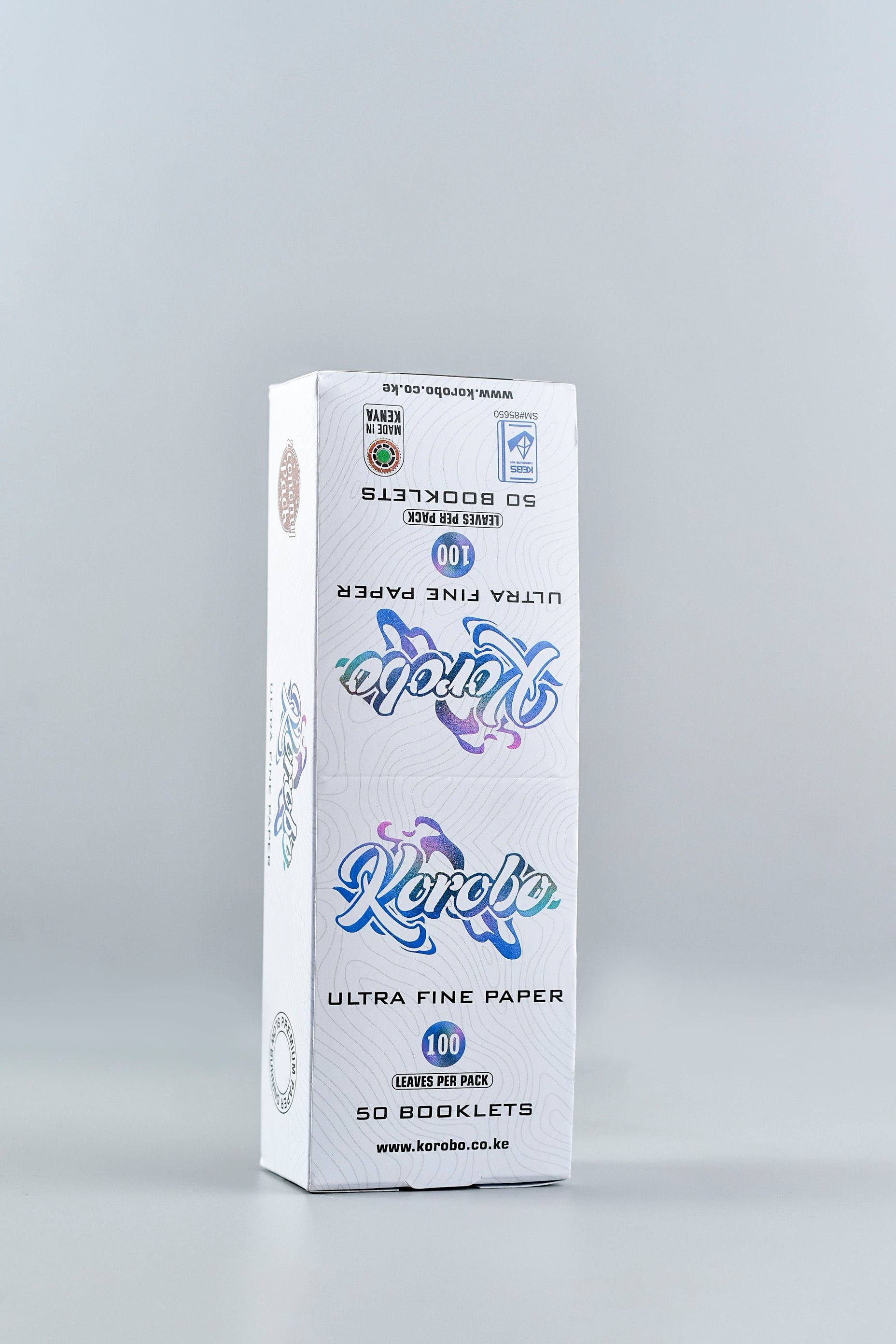 Korobo White Regular Size Rolling Papers 100 Leaves Box — Buy in Nairobi Kenya | Royal Mist
