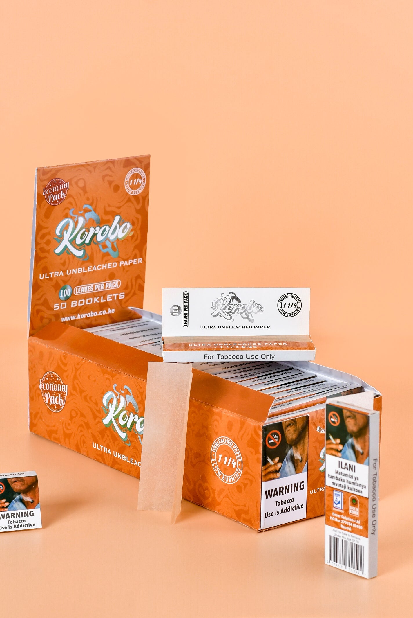 Korobo Brown 1¼ Size Rolling Papers 100 Leaves — Buy in Nairobi Kenya | Royal Mist
