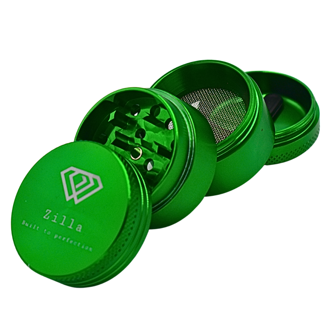 Zilla 50mm Herb Grinder Green – Diamond Cut Aluminium Grinder Kenya