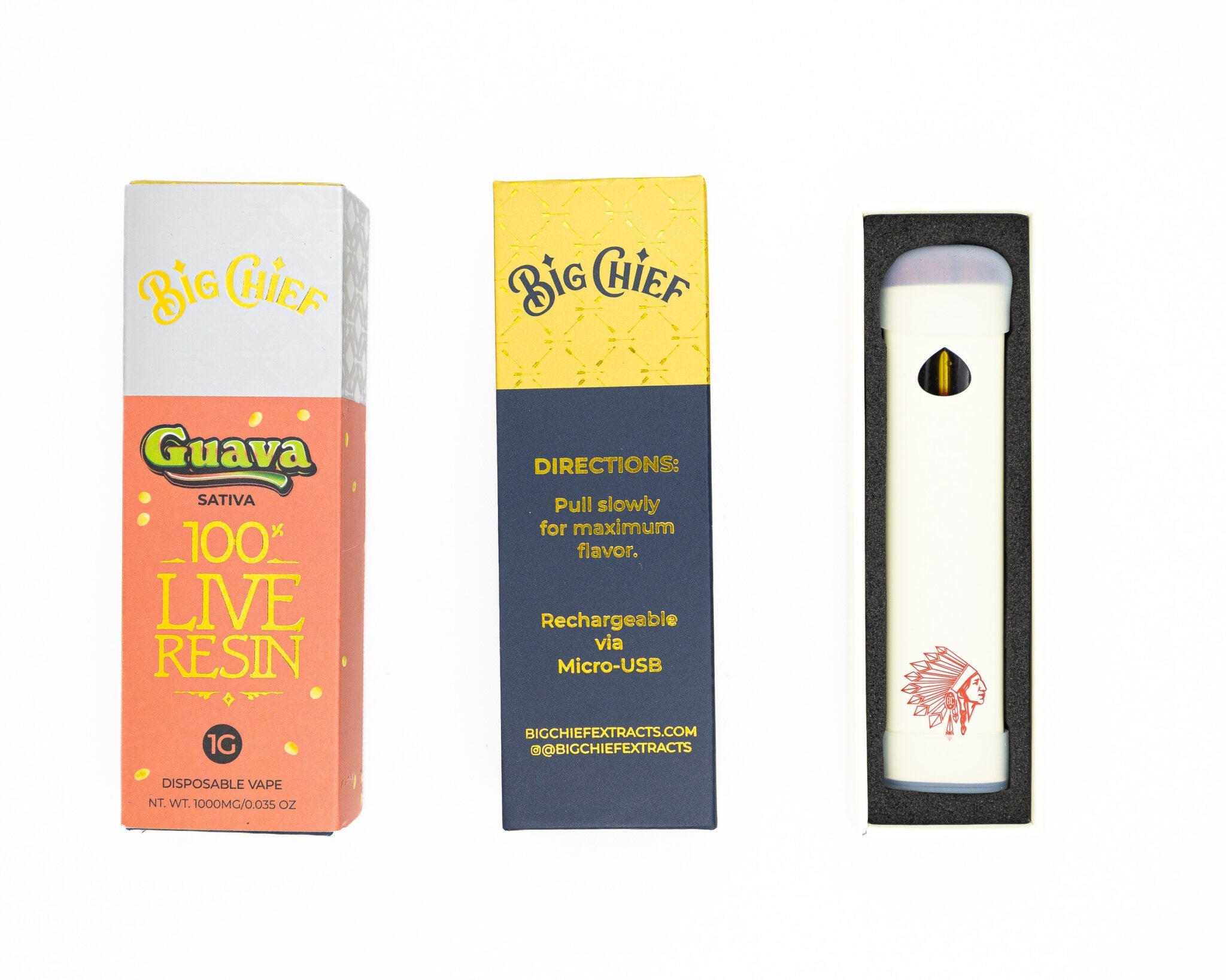Big Chief Live Resin Guava Sativa 1000mg Disposable Vape Cart - Royal Mist Nairobi