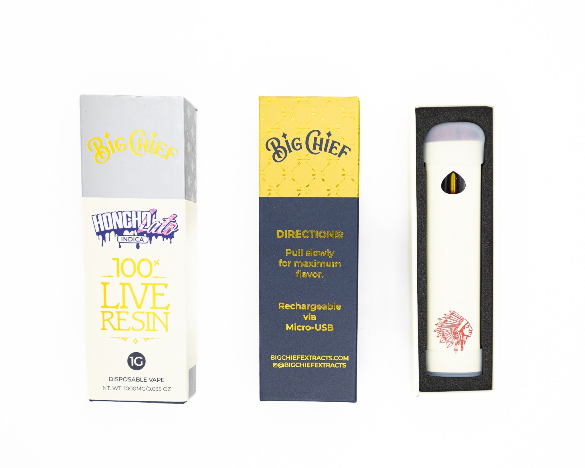 Big Chief Live Resin Honcho Lato Indica 1000mg Disposable Vape Cart - Royal Mist Nairobi