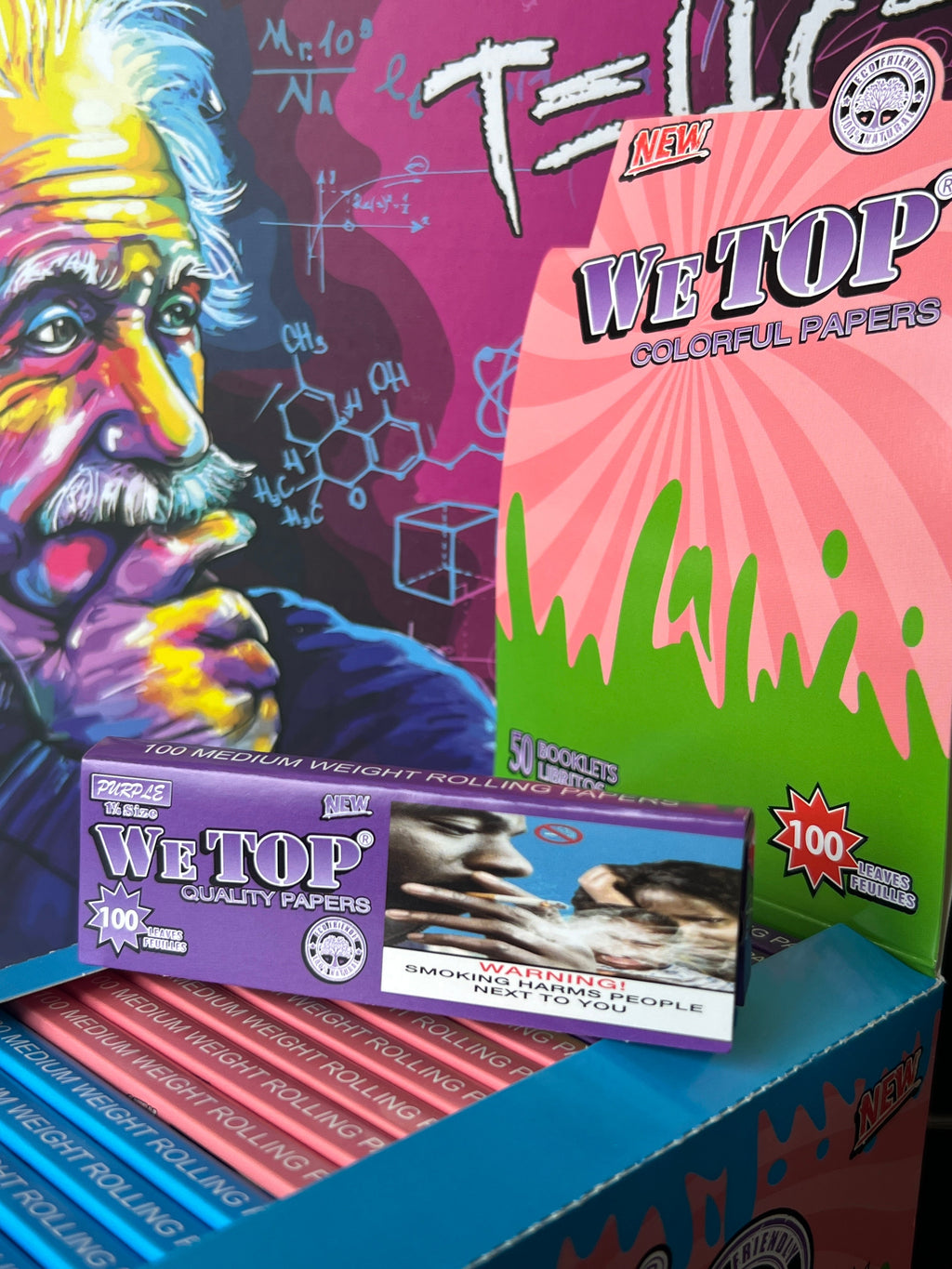 Wetop 1¼ Coloured Rolling Papers purple green pink blue — Royal Mist