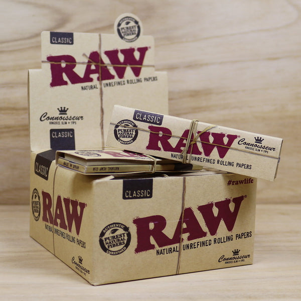 RAW Connoisseur King Size Slim Rolling Papers + Tips