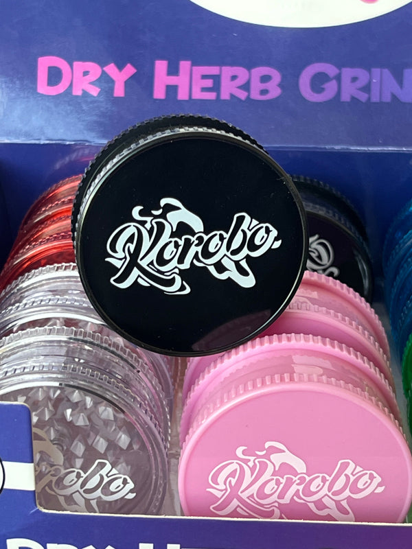 Korobo 60mm 2-Part Acrylic Spice & Herb Grinder – Lightweight BPA-Free, 6 Colours