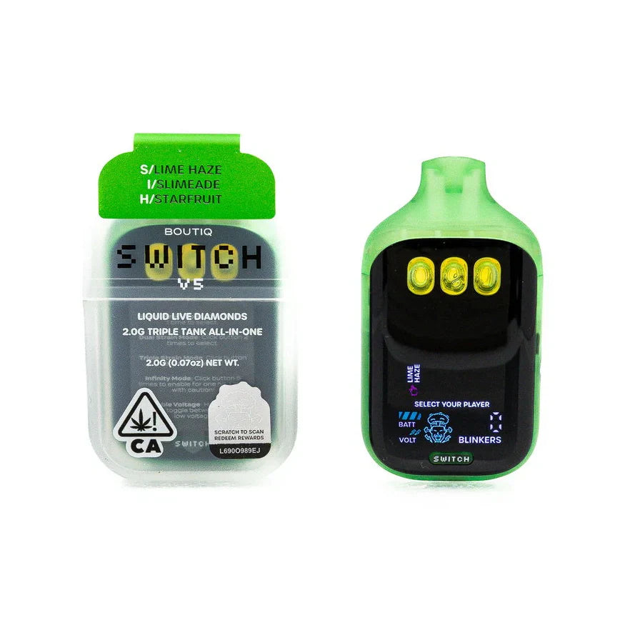 BOUTIQ Switch V5 Lime Haze x Slimeade x Starfruit Liquid Live Diamonds 2.0 - Royal Mist Nairobi