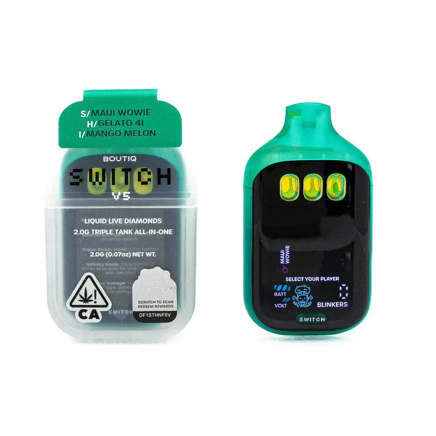BOUTIQ Switch V5 Maui Wowie x Gelato 41 x Mango Melon Liquid Live Diamonds 2.0 - Royal Mist Nairobi