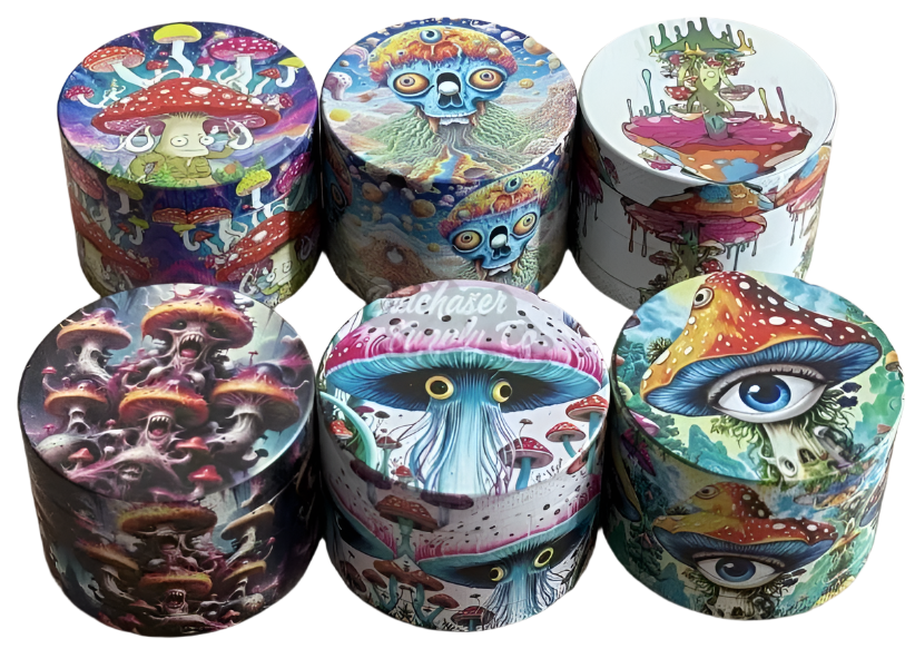 Shroomz Mushroom Trippy Herb Grinder Kenya – 4-Part Alloy Kief Catcher Nairobi