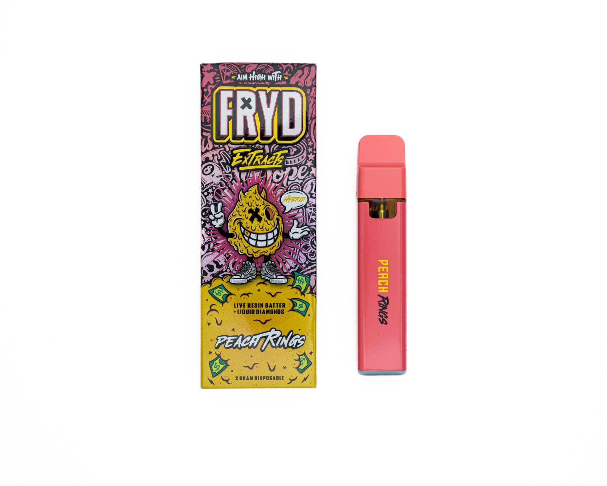 FRYD Extracts Peach Rings Live Resin Liquid Diamonds 2G Disposable - Royal Mist Nairobi