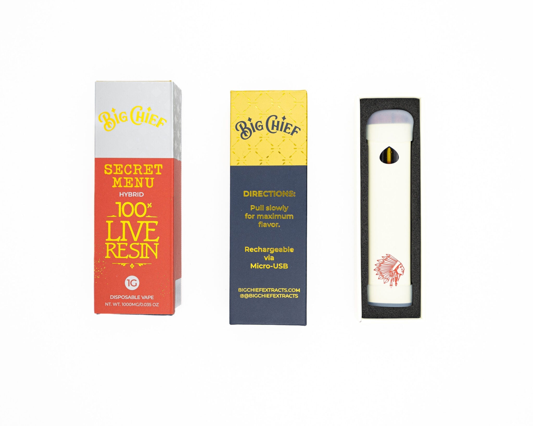 Big Chief Live Resin Secret Menu Hybrid 1000mg Disposable Vape Cart - Royal Mist Nairobi