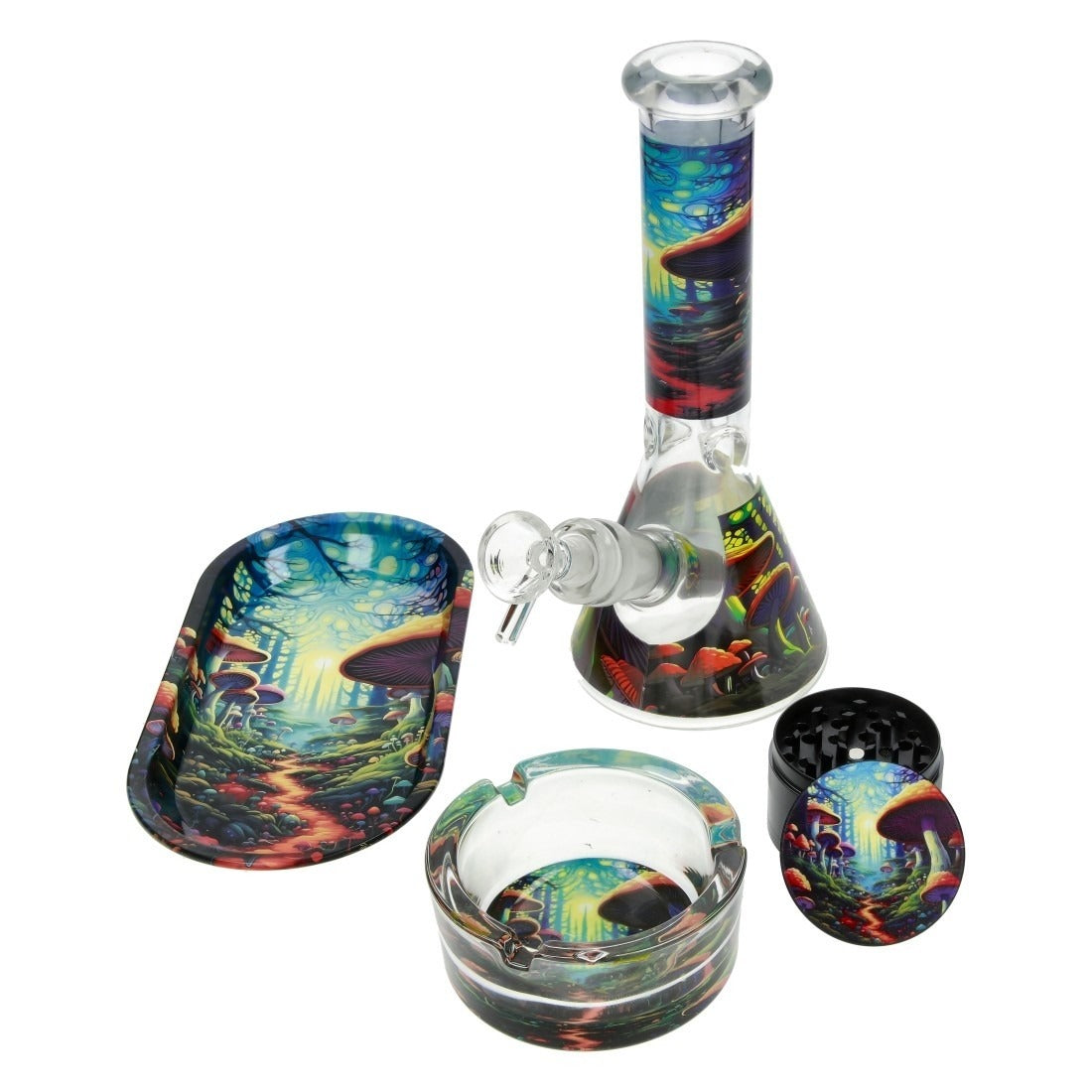 Mushrooms Bong Set with accessories — Royal Mist Smoke Shop