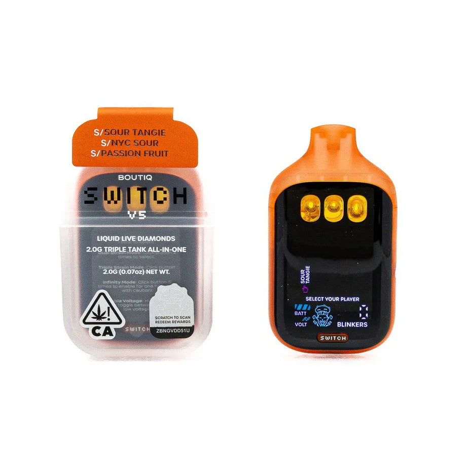 BOUTIQ Switch V5 Sour Tangie x NYC Sour x Passion Fruit Liquid Live Diamonds 2.0 - Royal Mist Nairobi