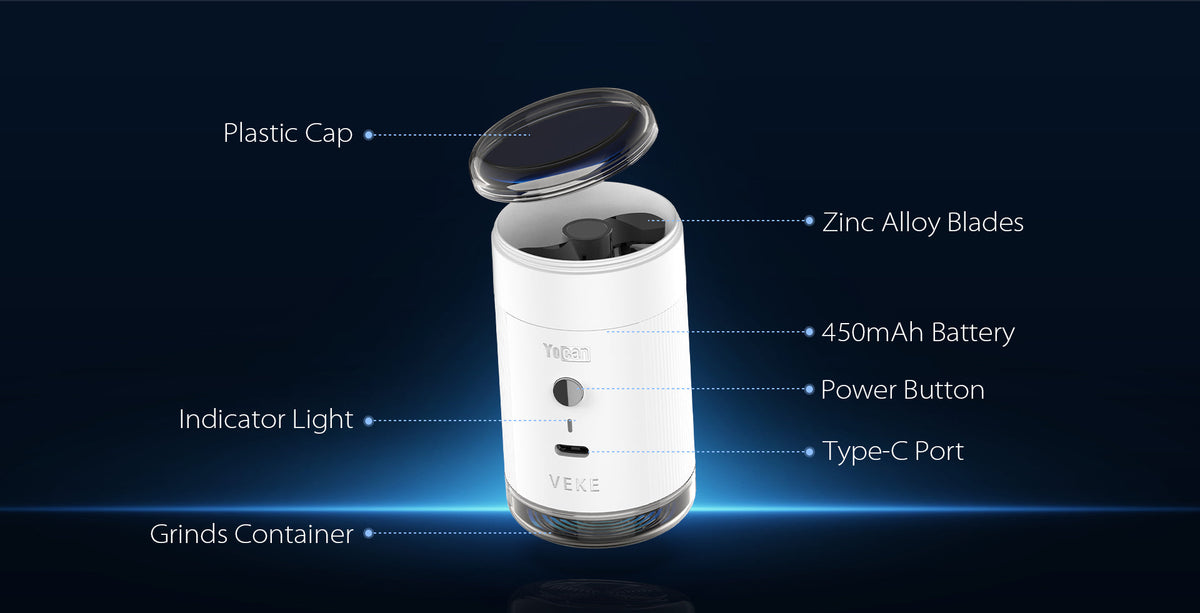 Yocan Veke pocket-size electric grinder in hand — Electric Herb Grinder Nairobi | Royal Mist