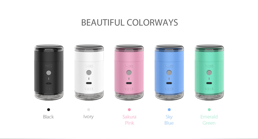 Yocan Veke colourways Black Ivory Sakura Pink Sky Blue Emerald Green — Royal Mist Nairobi