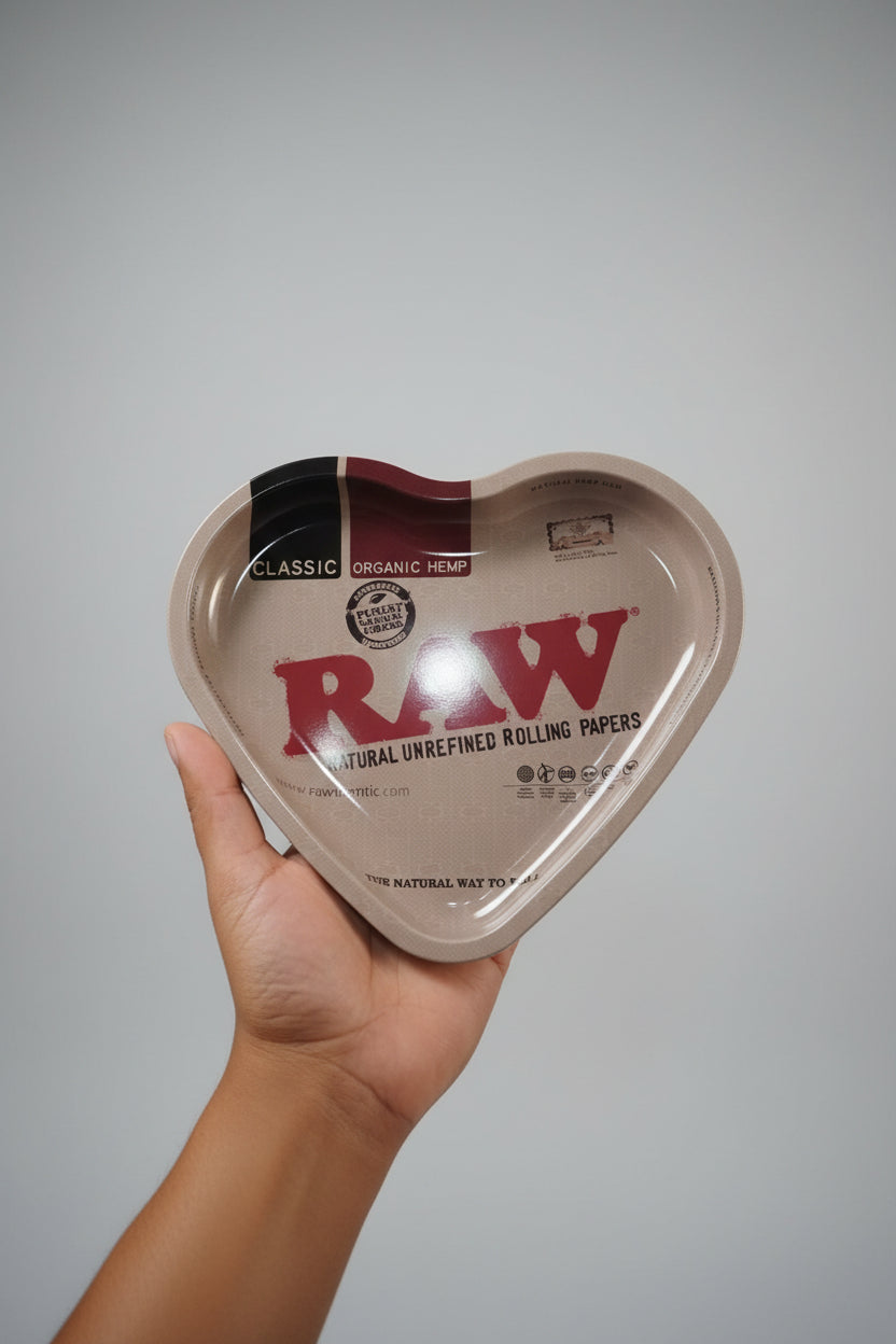Raw Heart Shape Rolling Tray close-up - Royal Mist Nairobi