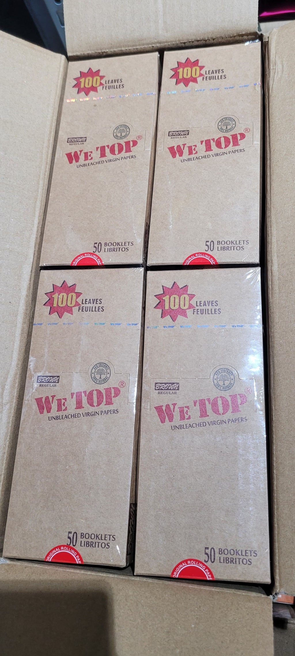 Wetop Brown Regular Rolling Papers full box — Royal Mist Kenya