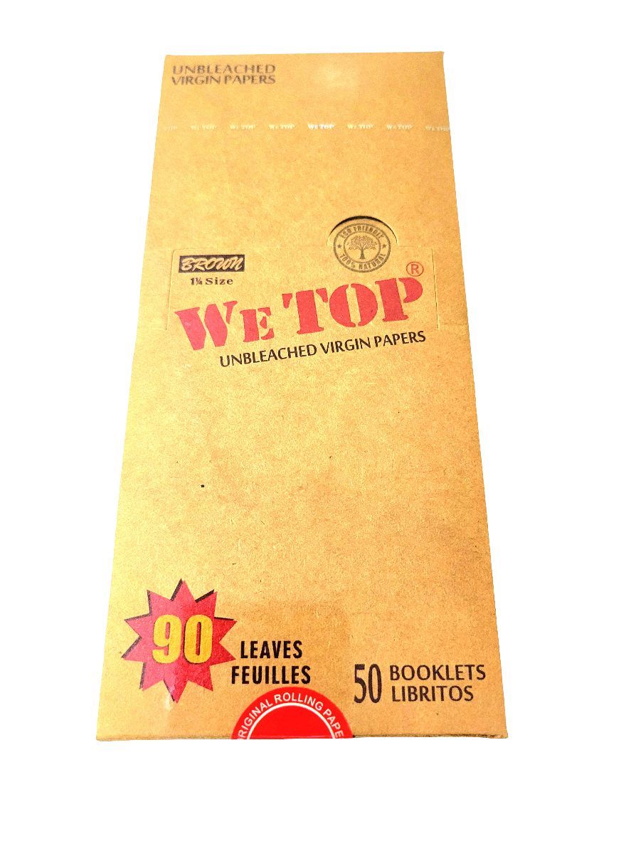 Wetop 1¼ Brown Rolling Papers booklet open — Royal Mist Smoke Shop