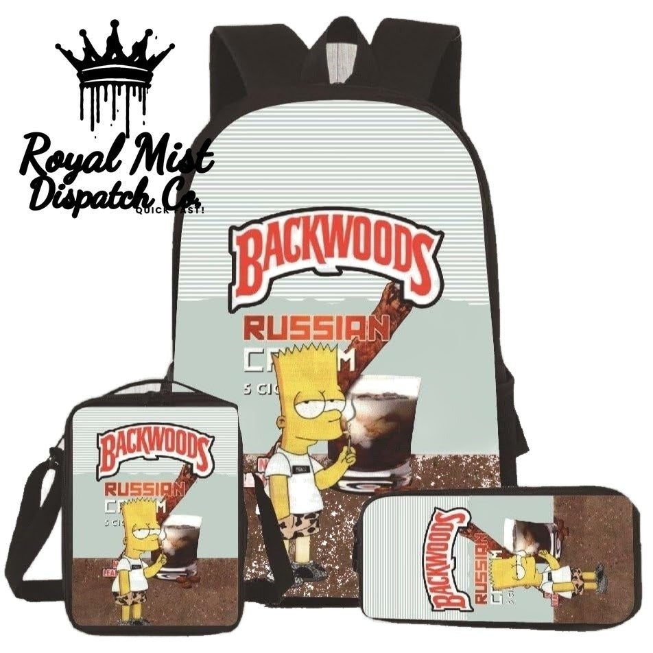 BACKWOODS Backpack Set 3Pcs Cream White Royal Mist Nairobi Kenya