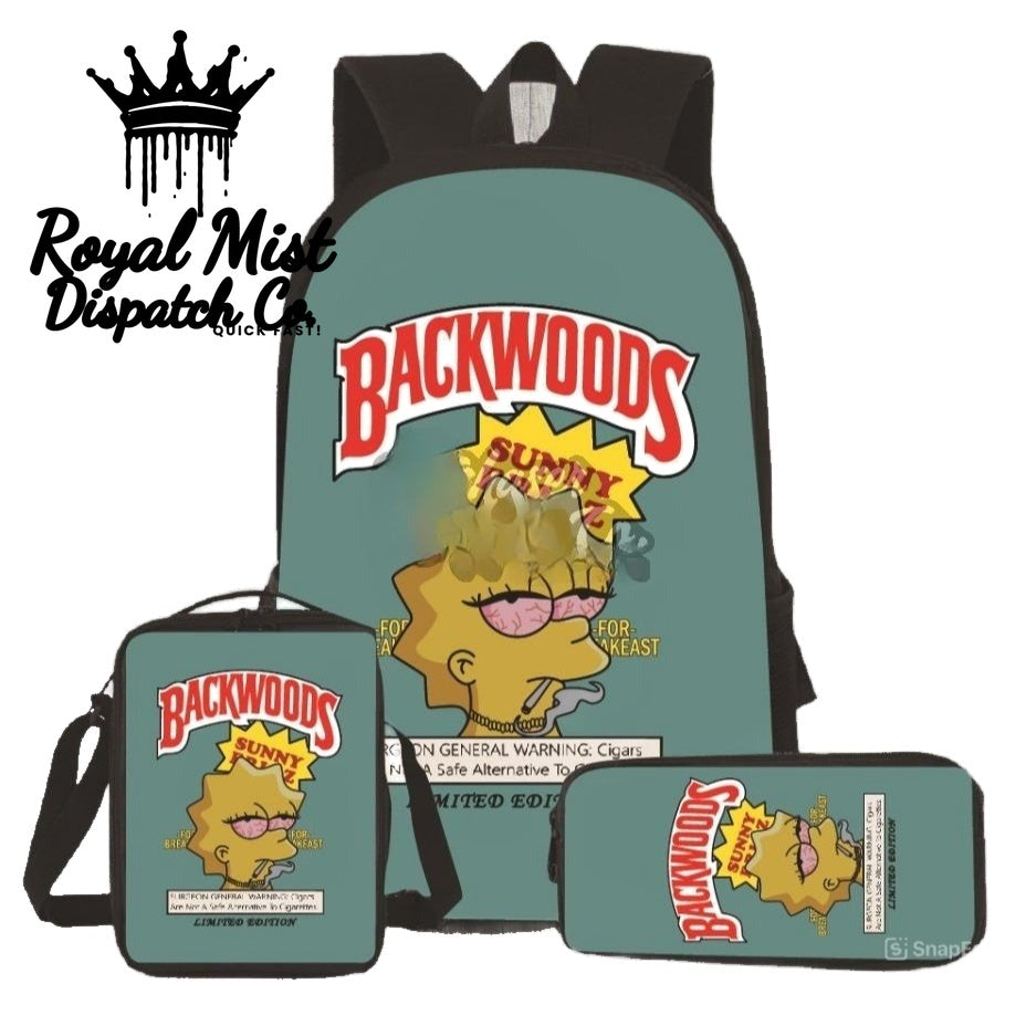 BACKWOODS Backpack Set 3Pcs Powder Green Royal Mist Nairobi Kenya