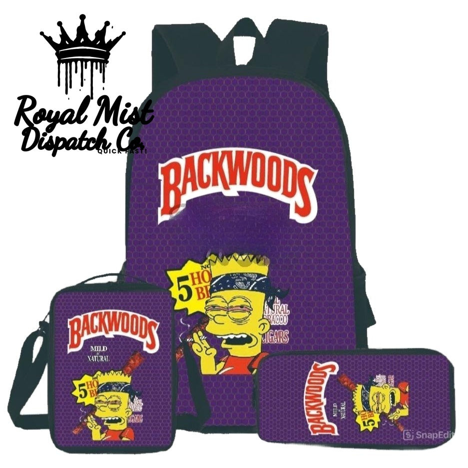 BACKWOODS Backpack Set 3Pcs Purple Royal Mist Nairobi Kenya