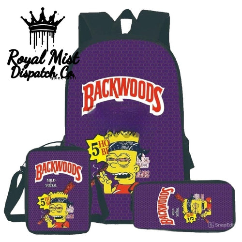 BACKWOODS Backpack Set 3Pcs Purple Royal Mist Nairobi Kenya