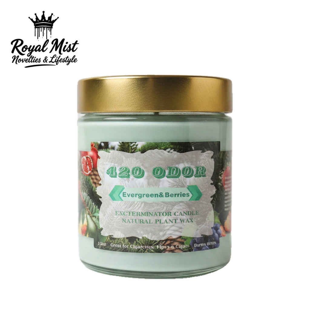 420 Odor Eliminator Candle - Evergreen and Berries - Royal Mist