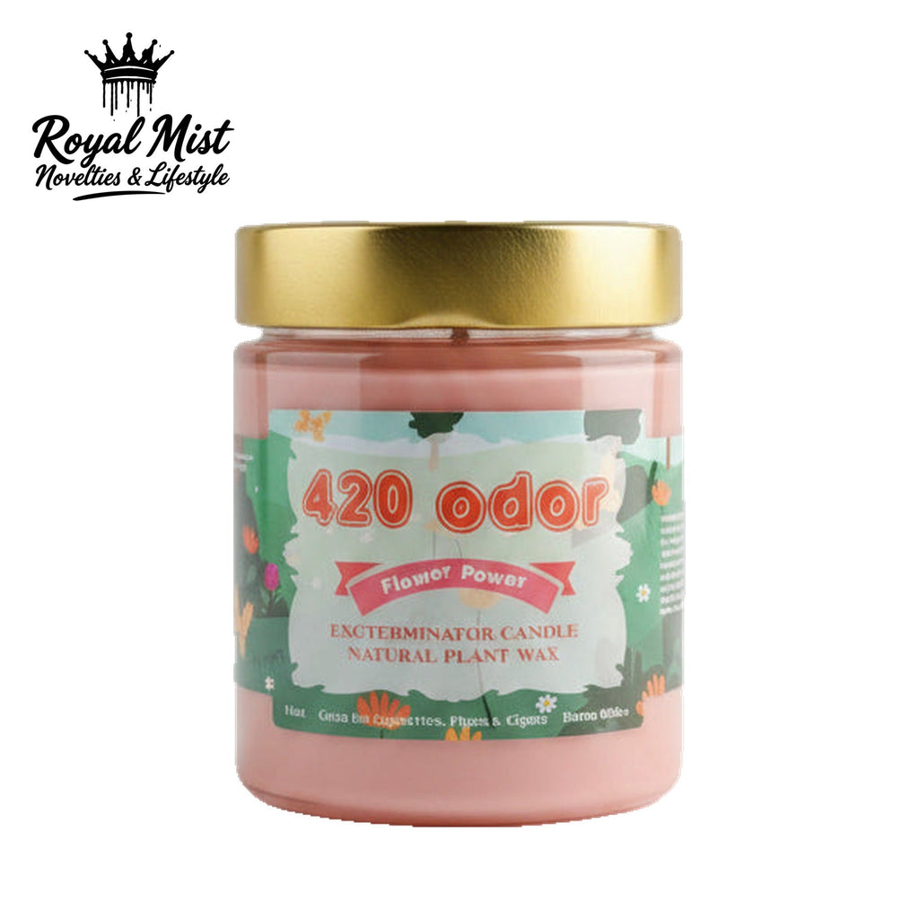 420 Odor Eliminator Candle - Flower Power - Royal Mist