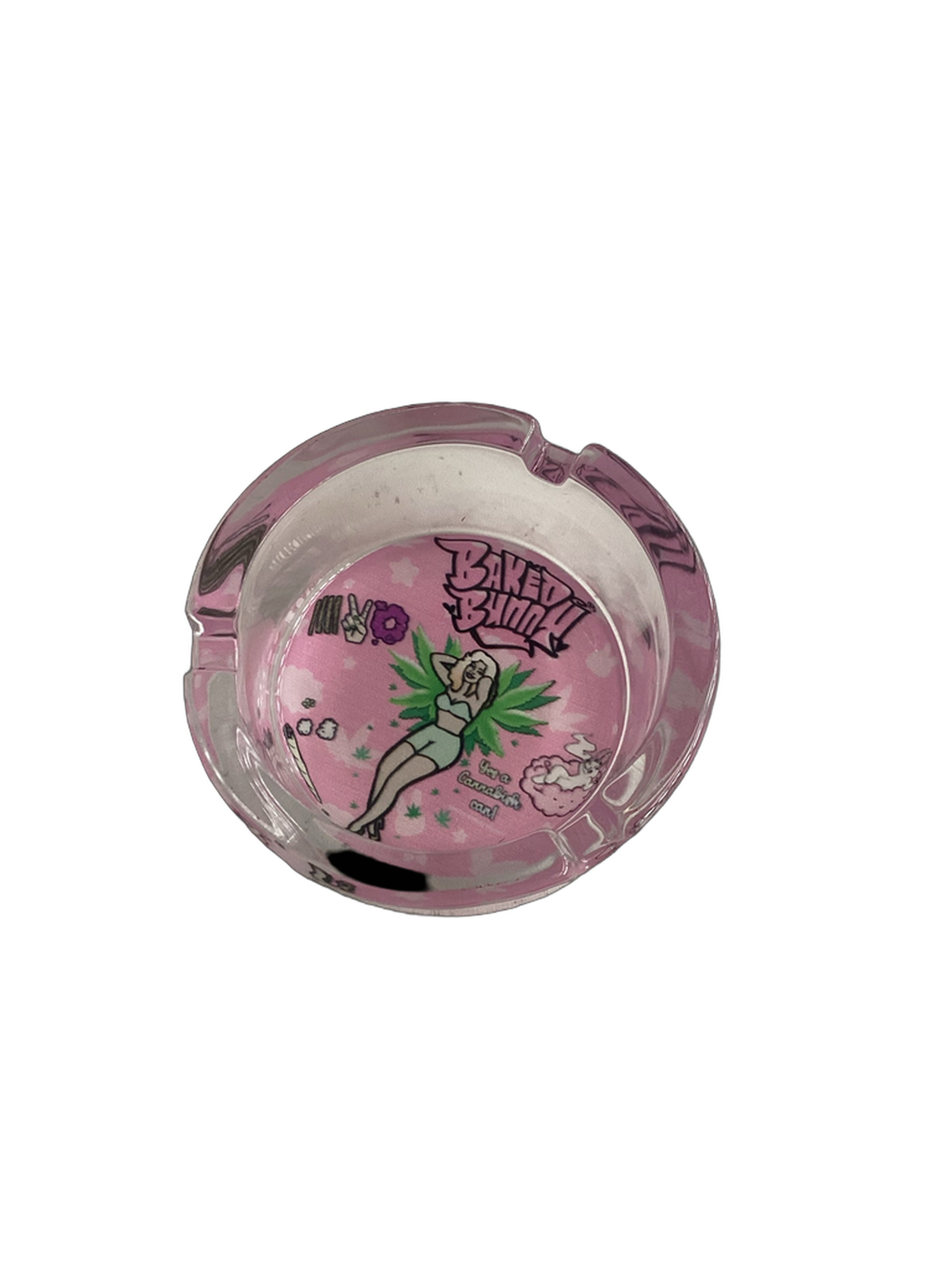 Baked Bunny Art Round Glass Ashtray 85mm Royal Mist Nairobi Kenya 3