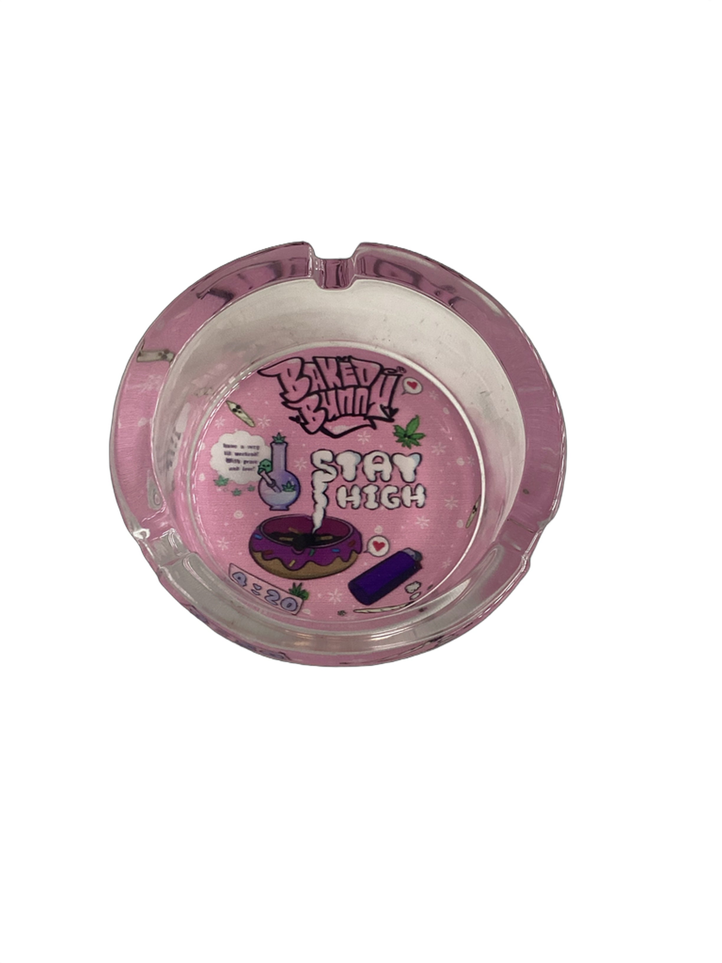 Baked Bunny Art Round Glass Ashtray 85mm Royal Mist Nairobi Kenya 4