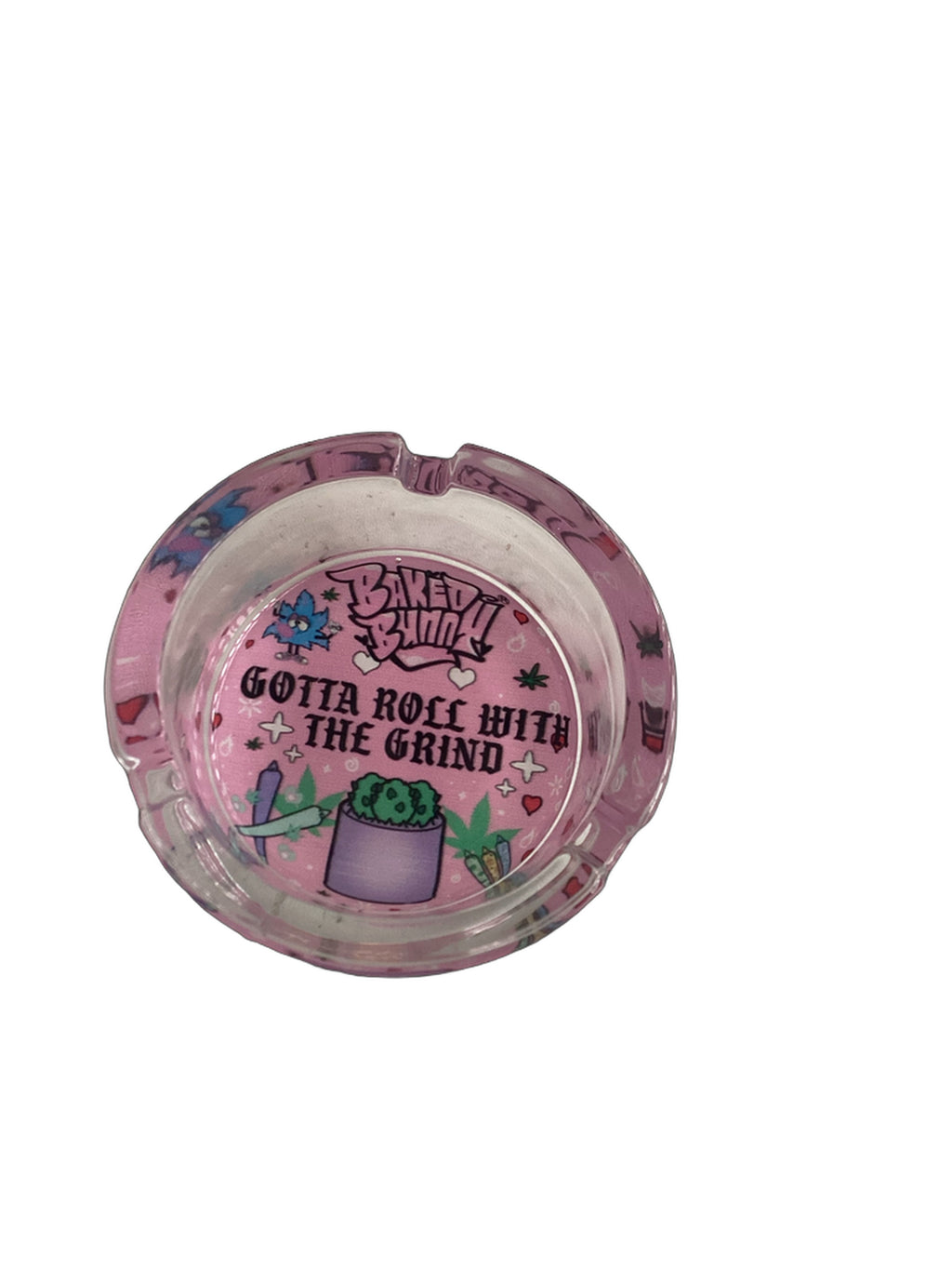 Baked Bunny Art Round Glass Ashtray 85mm Royal Mist Nairobi Kenya 5