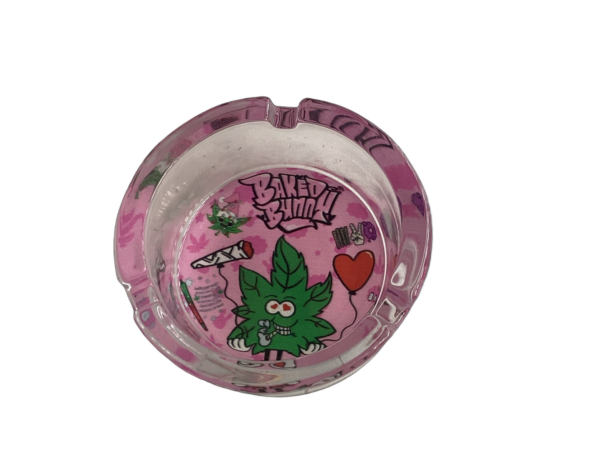 Baked Bunny Art Round Glass Ashtray 85mm Royal Mist Nairobi Kenya 7