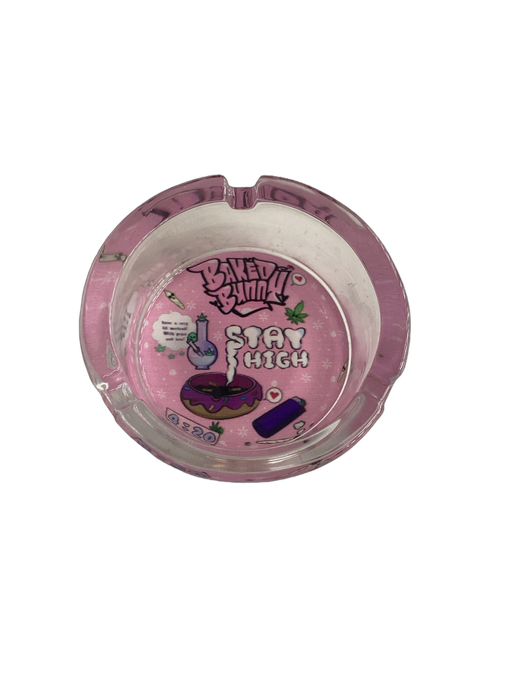 Baked Bunny Art Round Glass Ashtray 85mm Royal Mist Nairobi Kenya 8