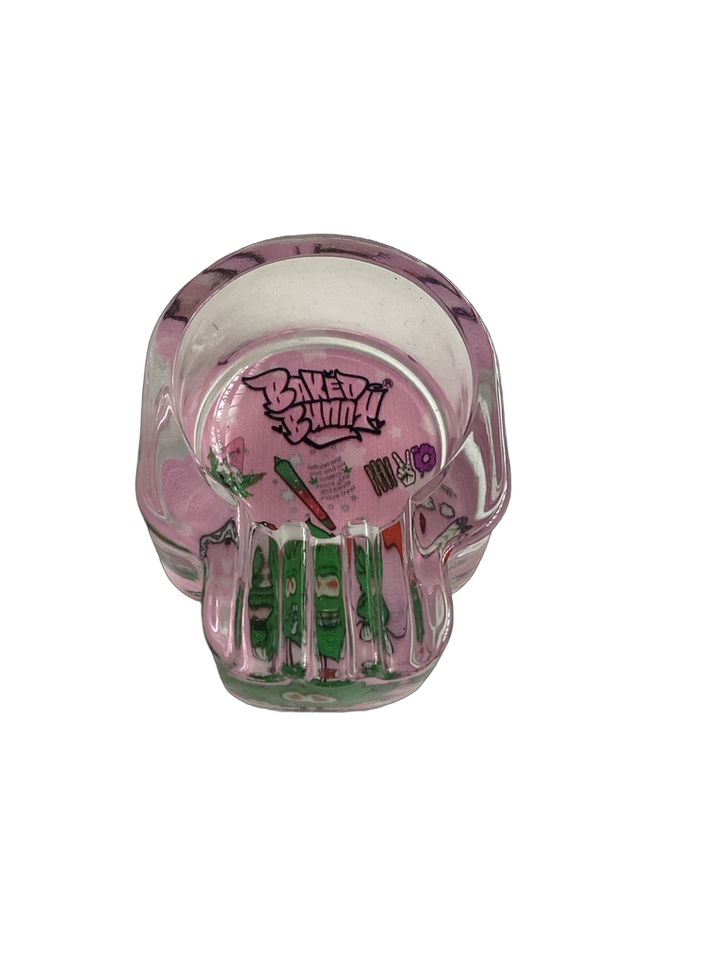 Baked Bunny Skull Art Glass Ashtray 95mm Royal Mist Nairobi Kenya 2