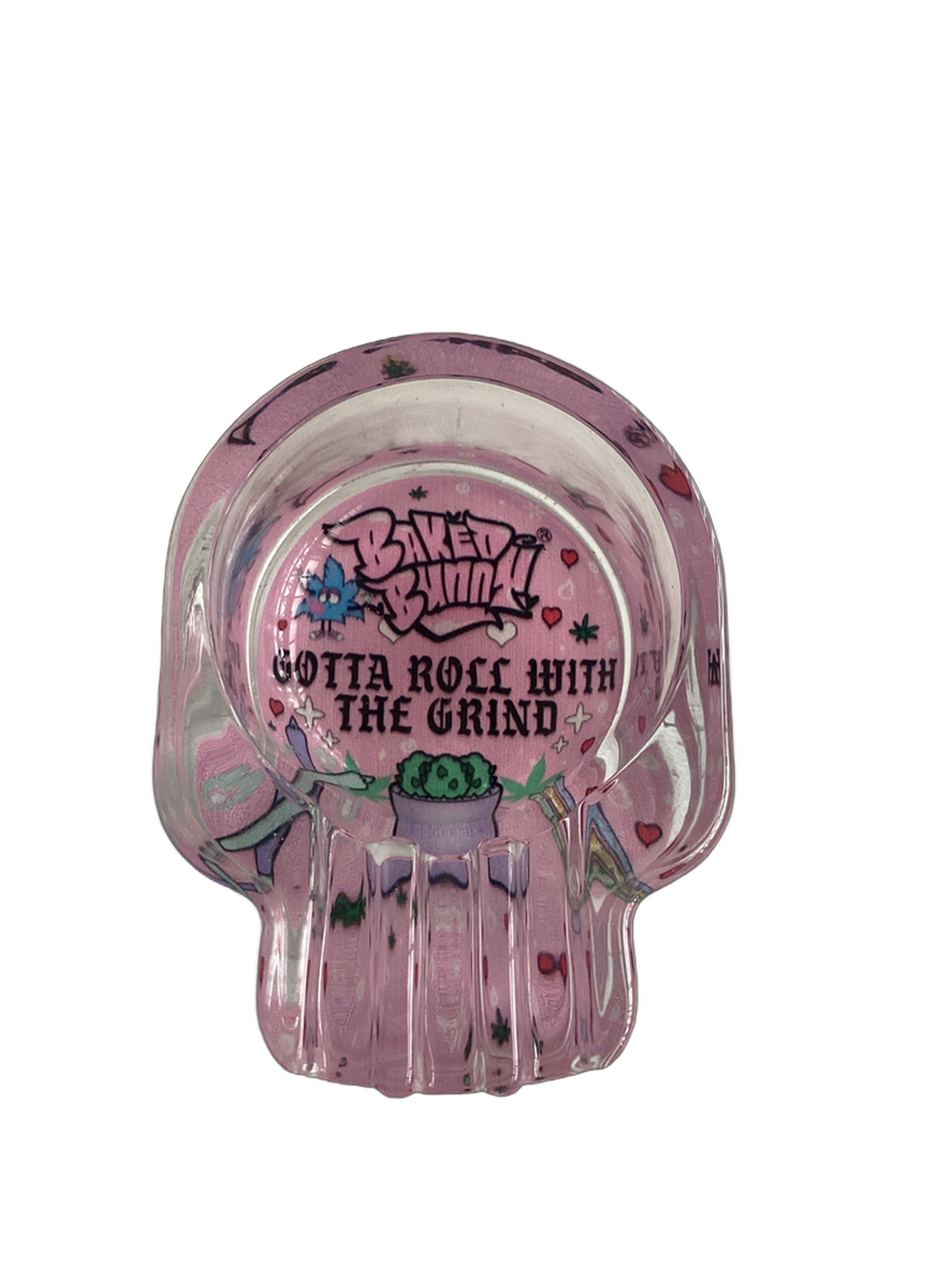Baked Bunny Skull Art Glass Ashtray 95mm Royal Mist Nairobi Kenya 4