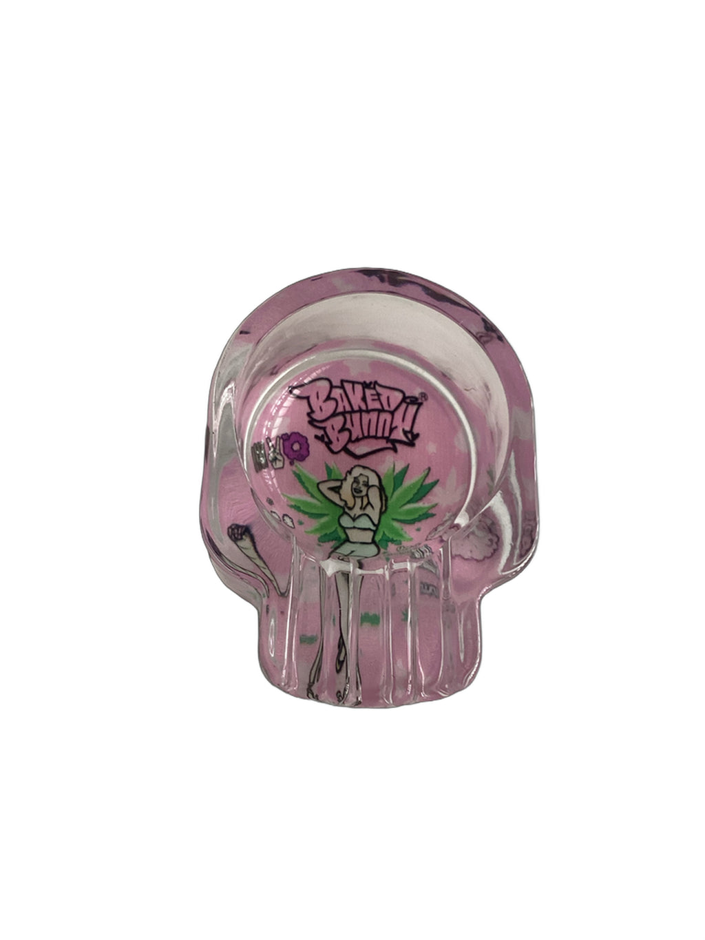 Baked Bunny Skull Art Glass Ashtray 95mm Royal Mist Nairobi Kenya 5