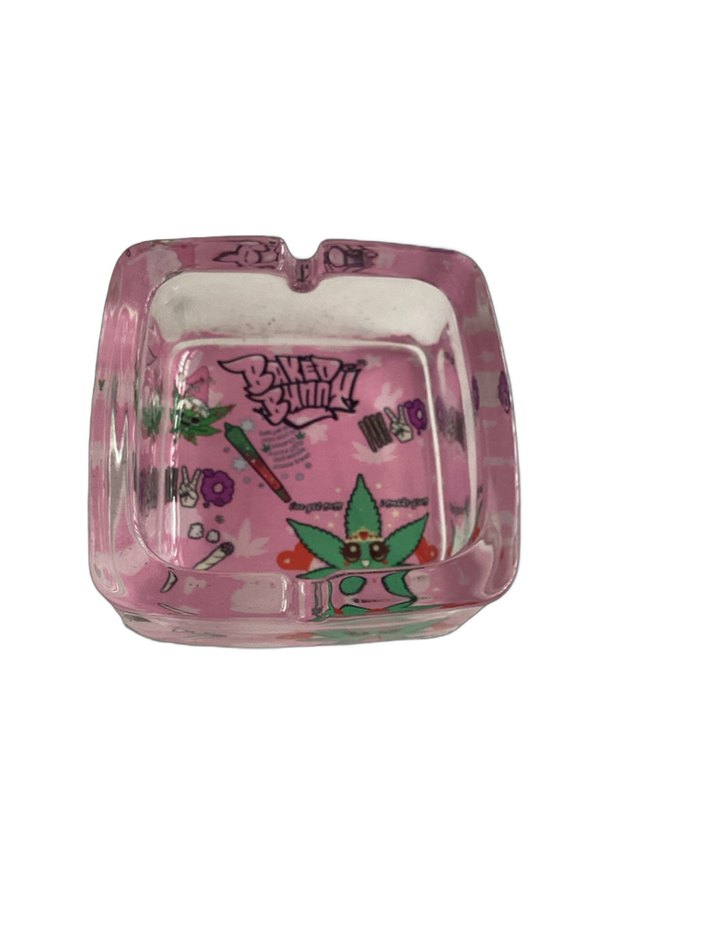 Baked Bunny Art Square Glass Ashtray 90mm Royal Mist Nairobi Kenya 1