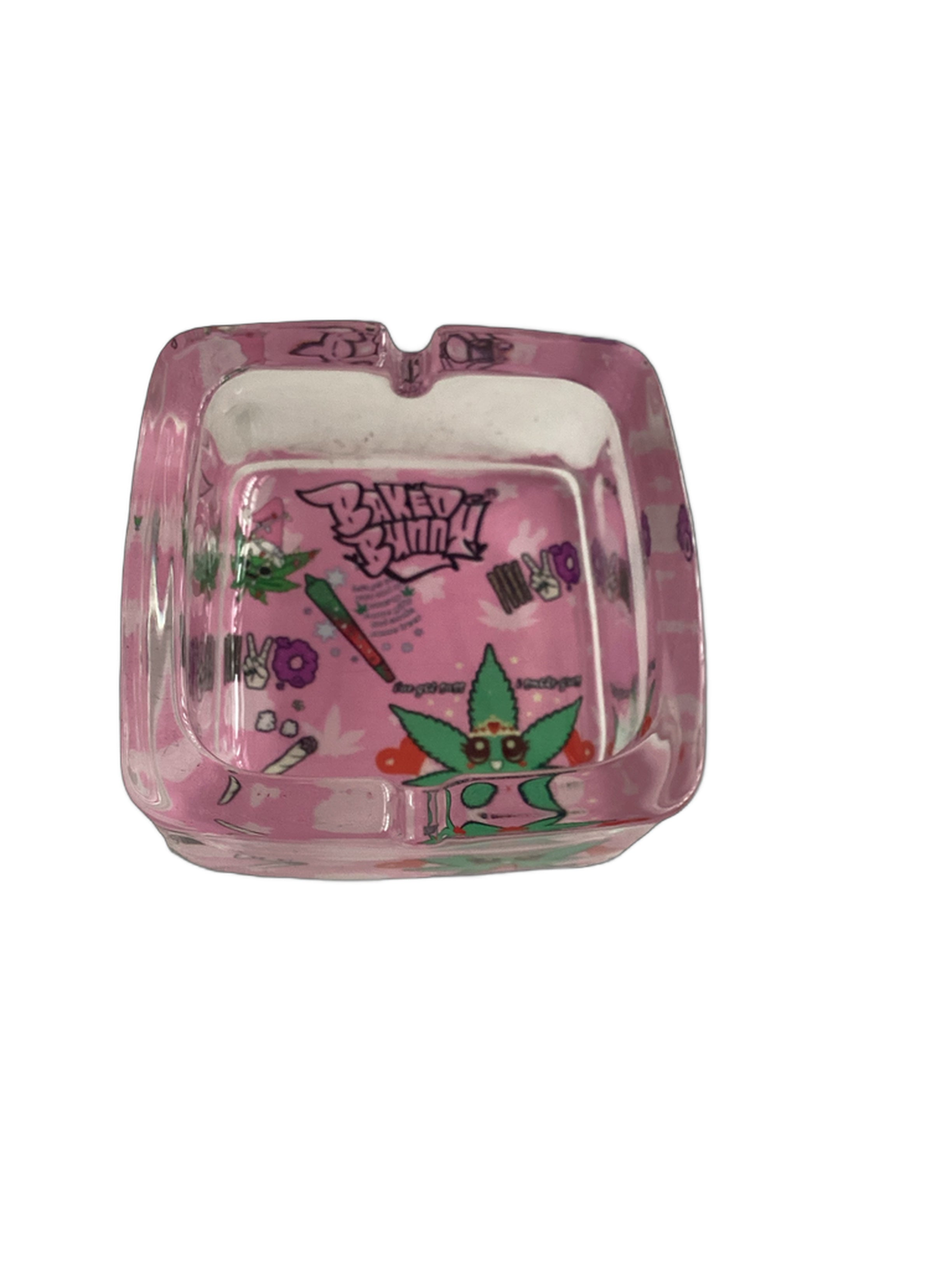 Baked Bunny Art Square Glass Ashtray 90mm Royal Mist Nairobi Kenya 1