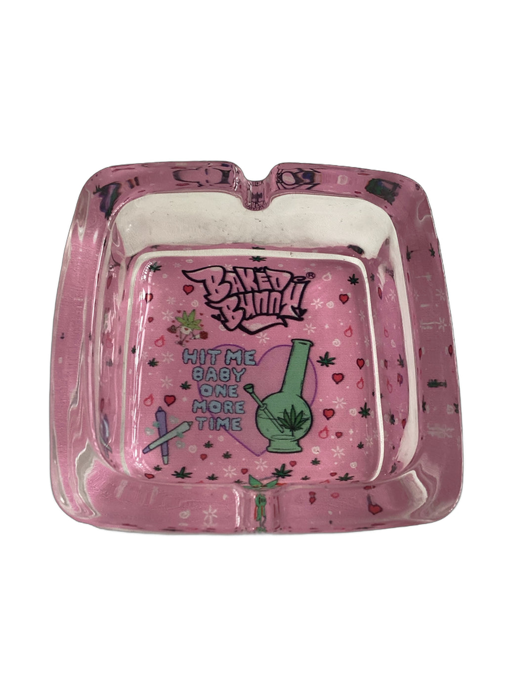 Baked Bunny Art Square Glass Ashtray 90mm Royal Mist Nairobi Kenya 2