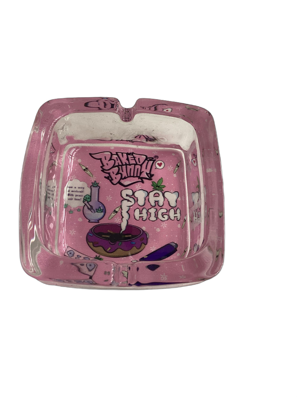 Baked Bunny Art Square Glass Ashtray 90mm Royal Mist Nairobi Kenya 4