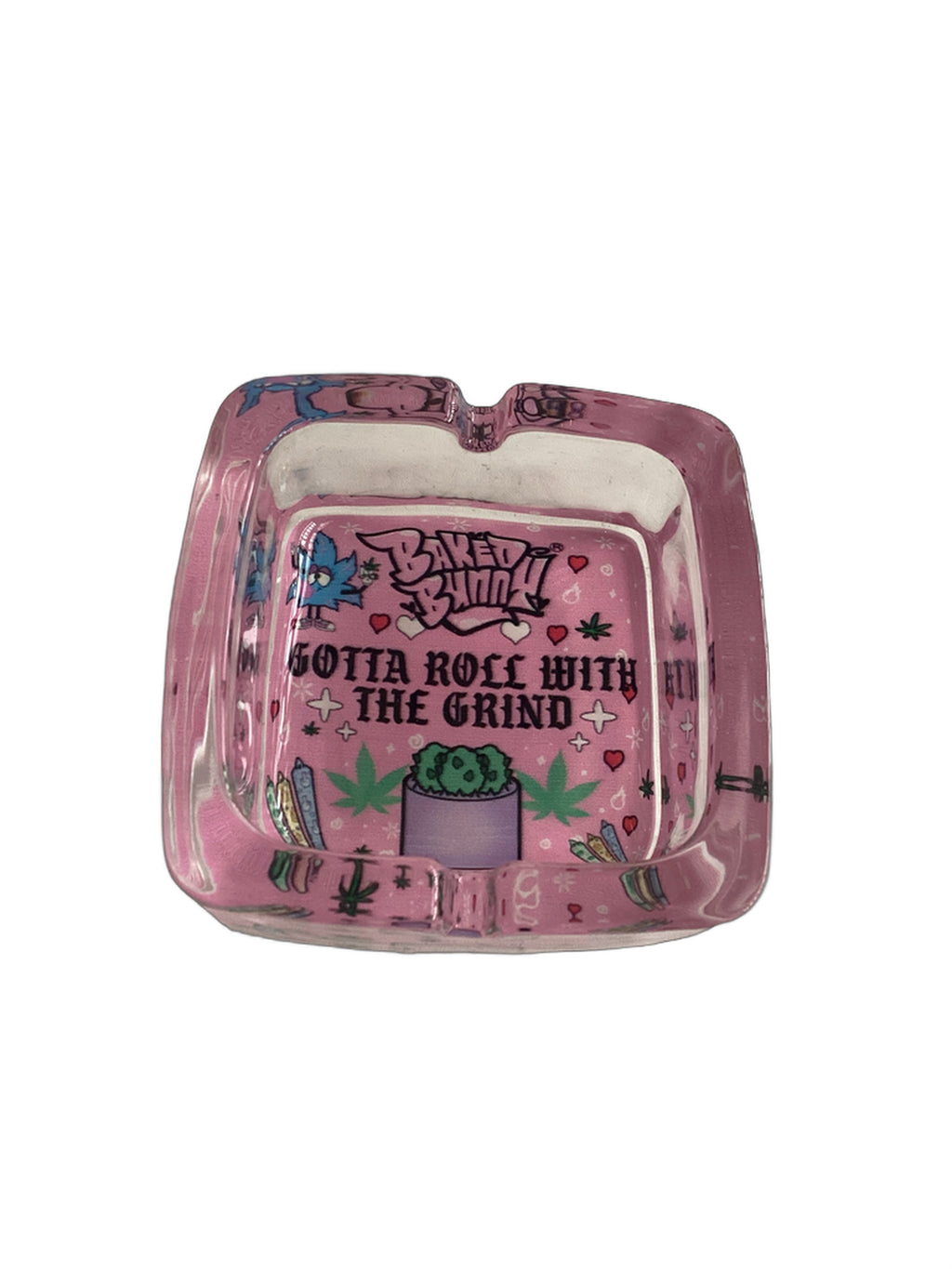 Baked Bunny Art Square Glass Ashtray 90mm Royal Mist Nairobi Kenya 6