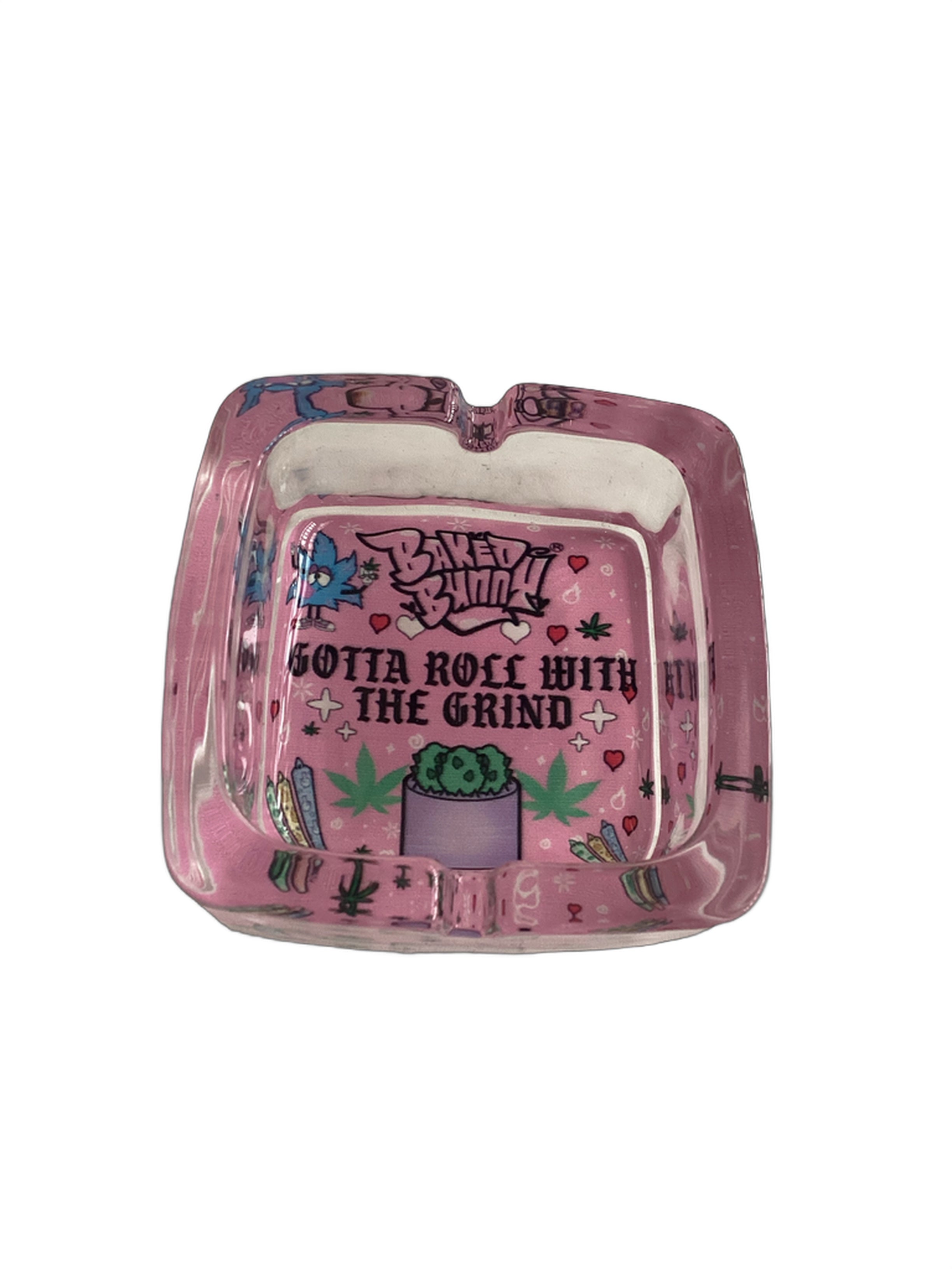 Baked Bunny Art Square Glass Ashtray 90mm Royal Mist Nairobi Kenya 9
